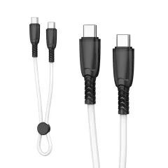 Καλώδιο Type-C Σε Type-C 60W Σιλικόνης 25cm Λευκό XO NB-Q248B