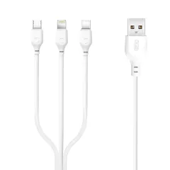Καλώδιο USB-A Φόρτισης 3 σε 1 2A 1m Λευκό XO NB103
