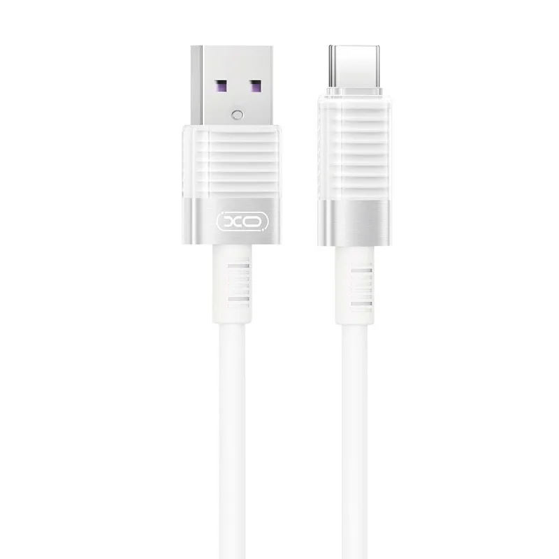 Καλώδιο USB-A Σε USB-C Γρήγορης Φόρτισης Δεδομένων 6A Σιλικόνης 1m Λευκό XO NB282