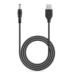 Καλώδιο USB Power Σε DC 5.5x2.1mm Αρσενικό Μαύρο 1m