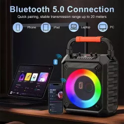 Ηχείο Karaoke 2 Ασύρματα Μικρόφωνα & LED 15Watt JYX T17-T