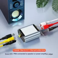 Μετατροπέας Ήχου Οπτικών Ινών Σε RCA & 3.5mm Με Μεταλλικό Πλαίσιο