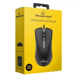Ποντίκι Ενσύρματο Οπτικό 1000DPI Μαύρο Powertech PT-808