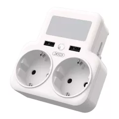 Πολύπριζο Τοίχου XO WL09 EU 2AC+2USB 2.4A με Βάση & Φως Νυκτός