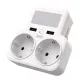 Πολύπριζο Τοίχου XO WL09 EU 2AC+2USB 2.4A με Βάση & Φως Νυκτός Πολύπριζο Τοίχου XO WL09 EU 2AC+2USB 2.4A με Βάση & Φως Νυκτός