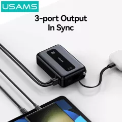 Power Bank 20000mAh 65W USB-C USB-A Γκρι Usams CD243