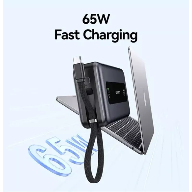 Power Bank 20000mAh 65W Με USB-A USB-C & Ενσωματωμένο Καλώδιο Γκρι Usams CD243 Power Bank 20000mAh 65W Με USB-A USB-C & Ενσωματωμένο Καλώδιο Γκρι Usams CD243