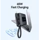 Power Bank 20000mAh 65W Με USB-A USB-C & Ενσωματωμένο Καλώδιο Γκρι Usams CD243
