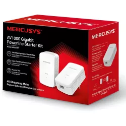 Powerline Kit Gigabit 1000Mbps Με 2 Θύρες Ethernet Mercusys MP500 KIT