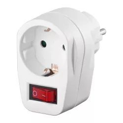 Αντάπτορας Ρεύματος Schuko Διακόπτης ON/OFF 16A Λευκός Goobay 68906