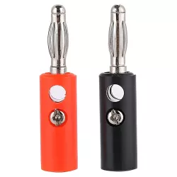 Σετ Βύσματα Banana Plug 4.5mm Με Βίδα Κόκκινο - Μαύρο