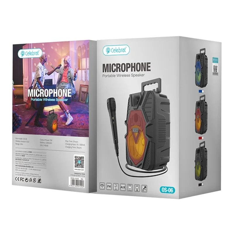 Σύστημα Karaoke με Μικρόφωνο 5W Bluetooth Παιδικό Celebrat OS-06 Μαύρο Σύστημα Karaoke με Μικρόφωνο 5W Bluetooth Παιδικό Celebrat OS-06 Μαύρο