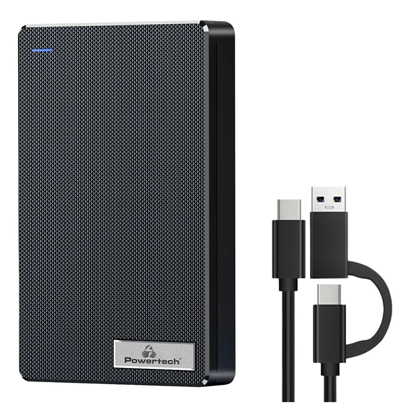 Θήκη Δίσκου 2.5" SATA HDD/SSD USB & USB-C 5Gbps Μαύρη Powertech PT-1232