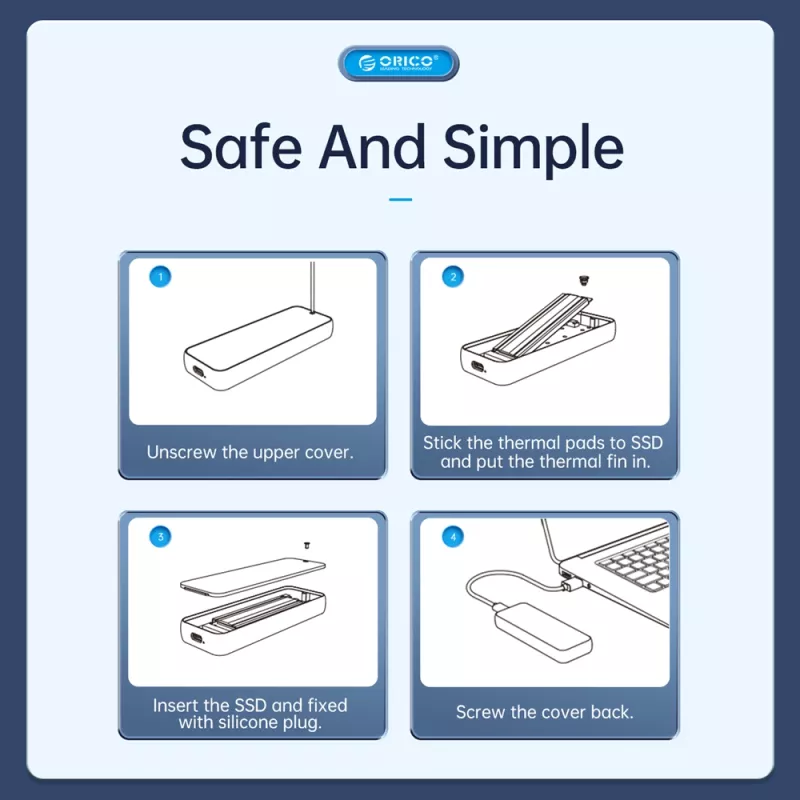 Θήκη M.2 NVMe SSD USB & USB-C 10Gbps Αλουμινίου Γκρι ORICO M206C3-G2