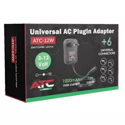 Τροφοδοτικό Universal Ρυθμιζόμενο 12W 3V–12V 1A Με 6 Κεφαλές ATC-12W