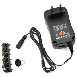 Τροφοδοτικό Universal Ρυθμιζόμενο 30W 3V–12V 2.5A Με 6 Κεφαλές & USB 5V/2.1A ATC-30W