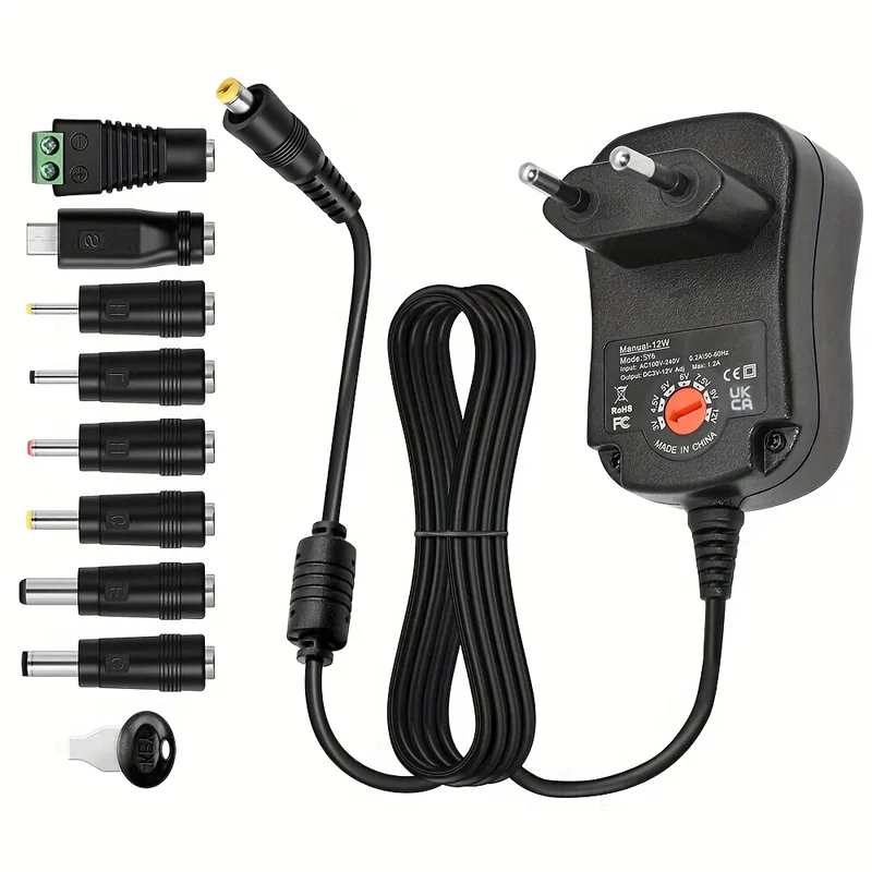 Τροφοδοτικό Universal Ρυθμιζόμενο 41W 3V–12V Με 8 Κεφαλές ATC-41W