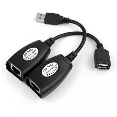 USB Extender Μέσω Καλωδίου Δικτύου RJ45 Μαύρο Powertech CAB-N098