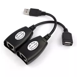 USB Extender Μέσω Καλωδίου Δικτύου RJ45 Μαύρο Powertech CAB-N098