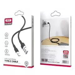 XO NB208 Καλώδιο Type-C Liquid Silicone 1m Μαύρο – Γρήγορη Φόρτιση & Δεδομένα