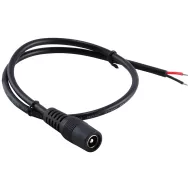 Βύσμα Τροφοδοσίας DC 5.5x2.1mm Θηλυκό με Καλώδιο 30cm Μαύρο