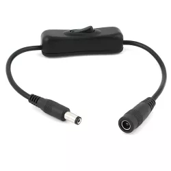 Καλώδιο Τροφοδοσίας Με Διακόπτη M/F DC 5.5x2.1mm 30cm Powertech CAB-U158