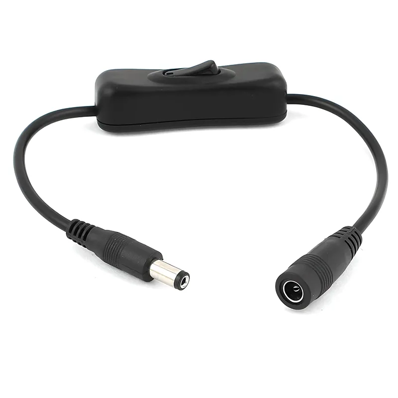 Καλώδιο Τροφοδοσίας Με Διακόπτη M/F DC 5.5x2.1mm 30cm Powertech CAB-U158