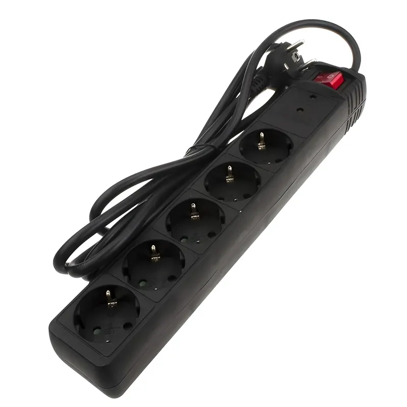 Πολύπριζο Ασφαλείας Μαύρο 5 Θέσεων Schuko 16A 1.5m Powertech PT-881 Πολύπριζο Ασφαλείας Μαύρο 5 Θέσεων Schuko 16A 1.5m Powertech PT-881