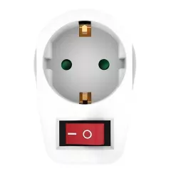 Αντάπτορας Ρεύματος Λευκός Schuko 16A Διακόπτης On/Off Powertech PT-811