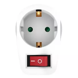 Αντάπτορας Ρεύματος Λευκός Schuko 16A Διακόπτης On/Off Powertech PT-811