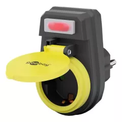 Αντάπτορας Ρεύματος Schuko Διακόπτης ON/OFF 16A IP44 Μαύρος Goobay 41266