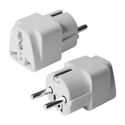 Αντάπτορας Ρεύματος Schuko Σε Universal Λευκό POWERTECH PT-1097