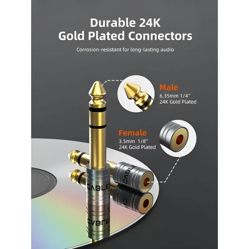 Αντάπτορας Ήχου Stereo 6.3mm Σε 3.5mm Cabletime CT-6M3F-AG