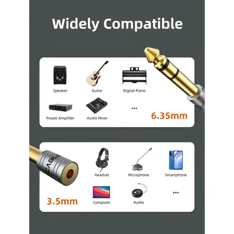 Αντάπτορας Ήχου Stereo 6.3mm Σε 3.5mm Cabletime CT-6M3F-AG