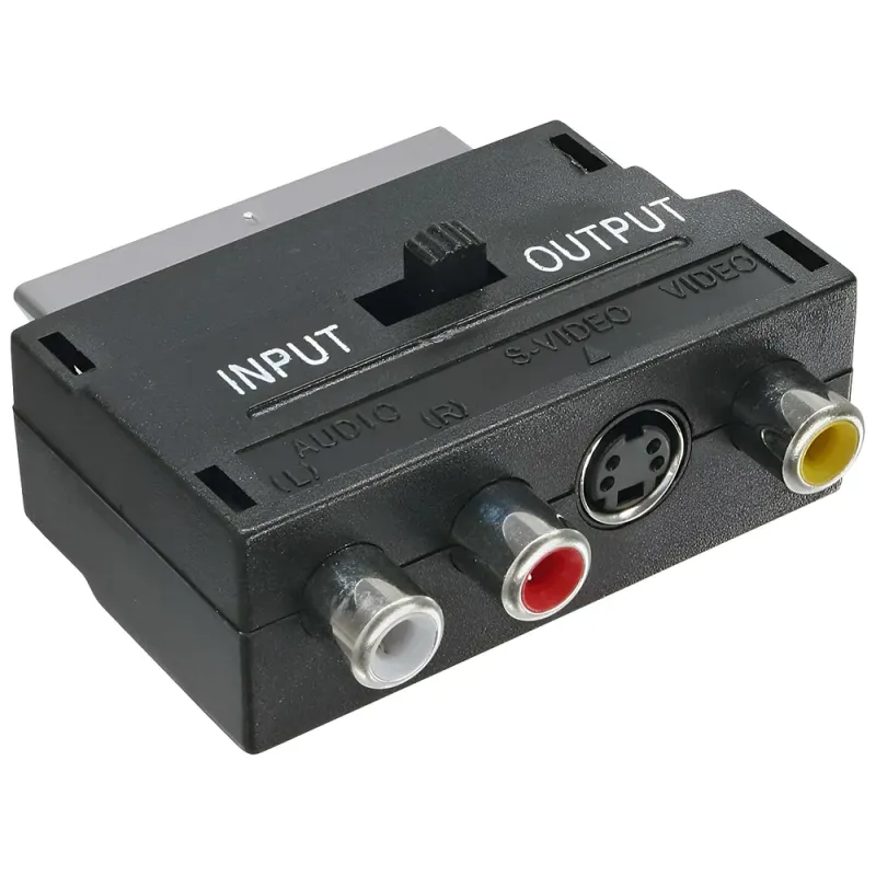 Αντάπτορας Scart Σε RCA Και S-Video Input Output Μαύρο Goobay 50123
