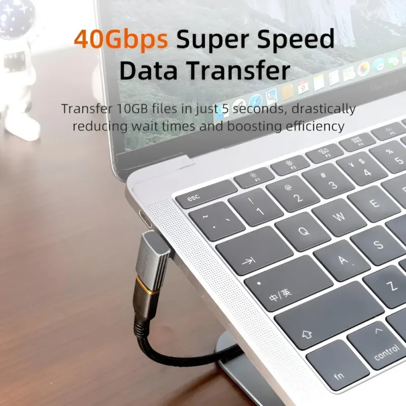 Αντάπτορας USB-C Γωνιακός USB4 240W 40Gbps 8K Γκρι Cabletime CT-OTG42-AG