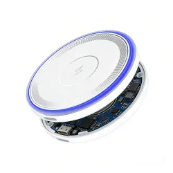 Ασύρματος Μαγνητικός Φορτιστής 15W Με Μπλε LED Φως Φόρτισης Λευκό XO CX042