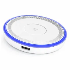 Ασύρματος Μαγνητικός Φορτιστής 15W Με Μπλε LED Φως Φόρτισης Λευκό XO CX042