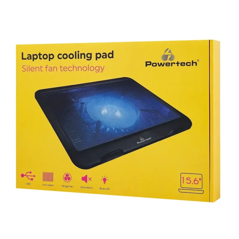 Βάση Ψύξης Laptop Έως 15.6 Ιντσών Με Ανεμιστήρα 125mm Και LED Μαύρη Powertech PT-740 Βάση Ψύξης Laptop Έως 15.6 Ιντσών Με Ανεμιστήρα 125mm Και LED Μαύρη Powertech PT-740