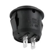 Διακόπτης Rocker ON/OFF Στρογγυλός 2 Επαφών Ø23mm Μαύρο