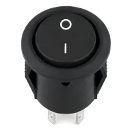 Διακόπτης Rocker ON/OFF Στρογγυλός 2 Επαφών Ø23mm Μαύρο