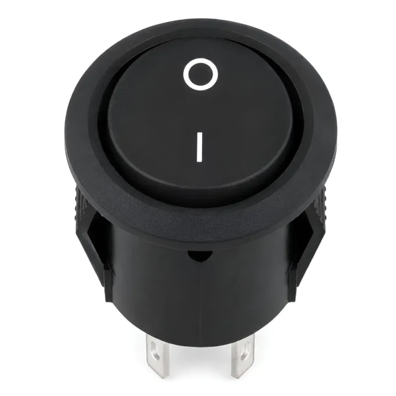 Διακόπτης Rocker ON/OFF Στρογγυλός 2 Επαφών Ø23mm Μαύρο