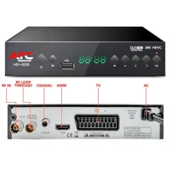 Επίγειος Ψηφιακός Δέκτης DVB-T2/C H.265 Full HD Μαύρος ATC HD-205