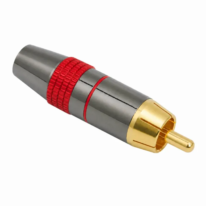 Φις RCA Αρσενικό Μεταλλικό Επίχρυσο Κόκκινο 7.0mm