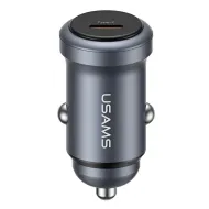 Φορτιστής Αυτοκινήτου USB-C 30W PD PPS 12V 24V Αλουμινίου Γκρι USAMS CC321