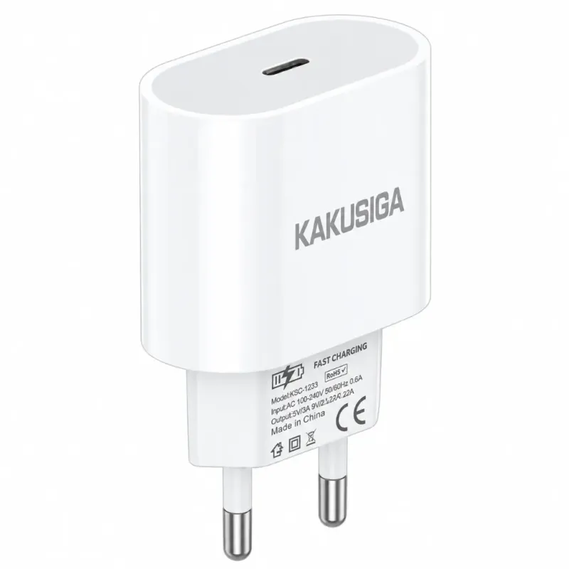 Φορτιστής Κινητού USB-C 20W Γρήγορης Φόρτισης Λευκός Kakusiga KSC-1223 Φορτιστής Κινητού USB-C 20W Γρήγορης Φόρτισης Λευκός Kakusiga KSC-1223