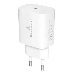 Φορτιστής Κινητού USB-C 20W Γρήγορης Φόρτισης PD Λευκός Powertech PT-1091