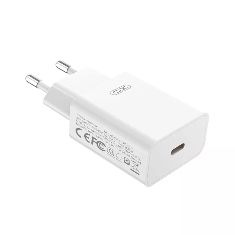 Φορτιστής Κινητού USB-C 20W Γρήγορης Φόρτισης PD XO L126 Φορτιστής Κινητού USB-C 20W Γρήγορης Φόρτισης PD XO L126