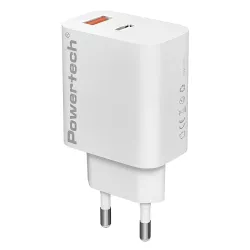 Φορτιστής Κινητού USB-C USB-A 30W Γρήγορης Φόρτισης GaN Powertech PT-1433