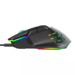 Gaming Ποντίκι Ενσύρματο RGB 12000DPI 9 Πλήκτρων Μαύρο Powertech PT-1274